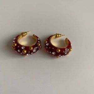 Rare Céline Red Hoops